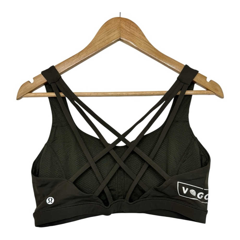 lululemon athletica Free to Be Tranquil Army Green Sports Bra